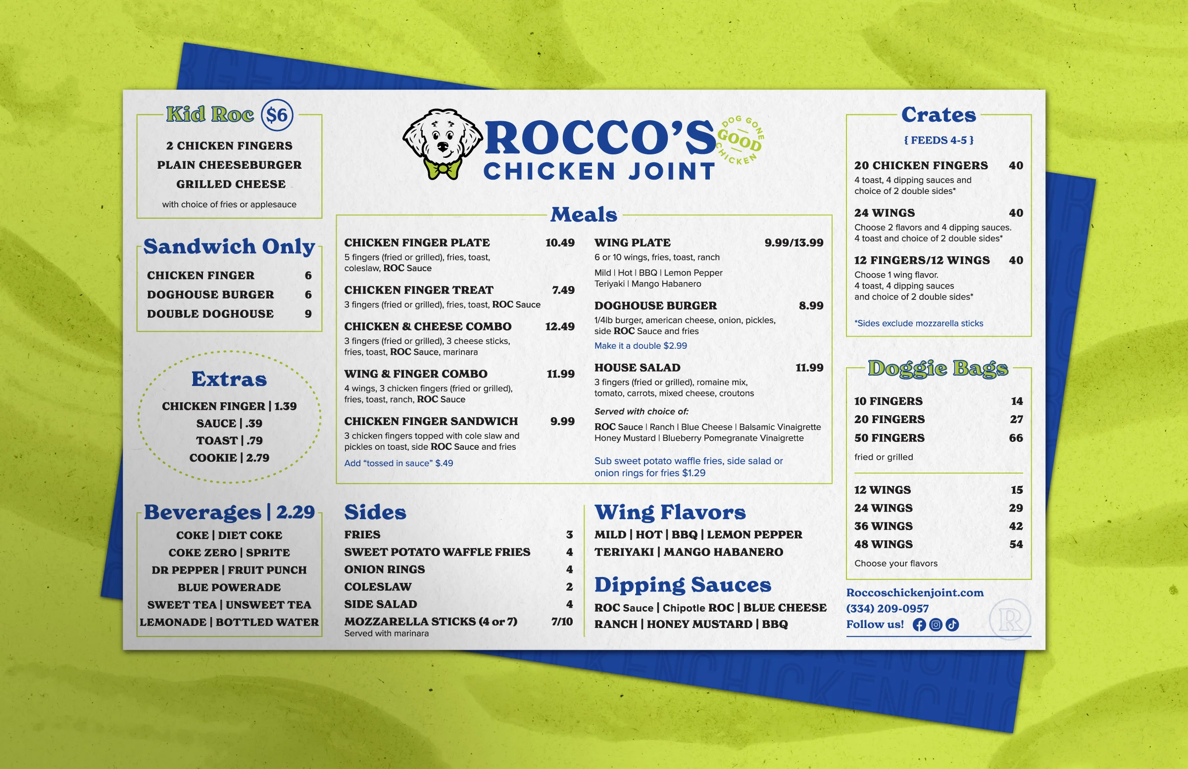 roccos chicken joint here molly girl marketing firm auburn alabama opelika logo branding social media website development