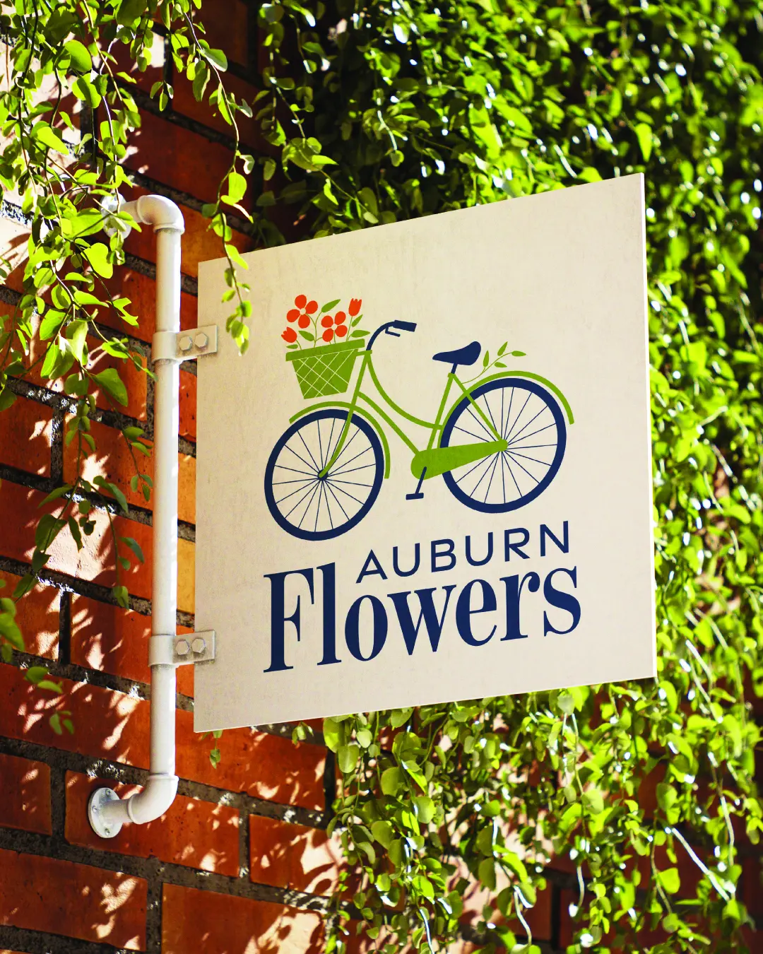The new logo and branding suite for Auburn Flowers, designed by Here Molly Girl