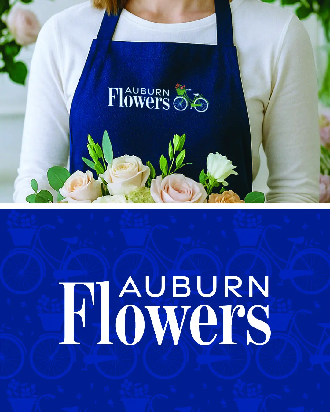 The new logo and branding suite for Auburn Flowers, designed by Here Molly Girl