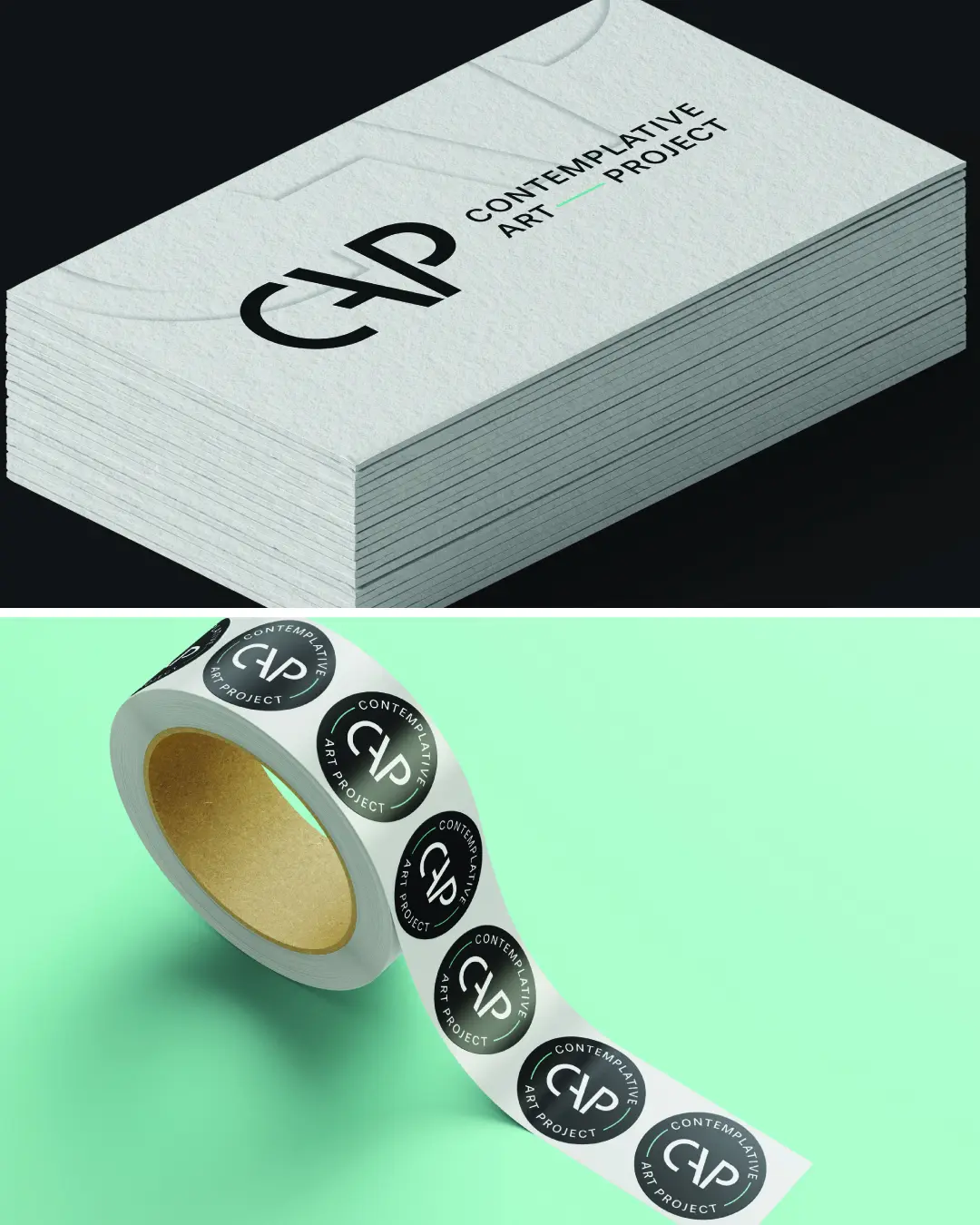 The new logo and branding suite for the Contemplative Art Project, designed by Here Molly Girl