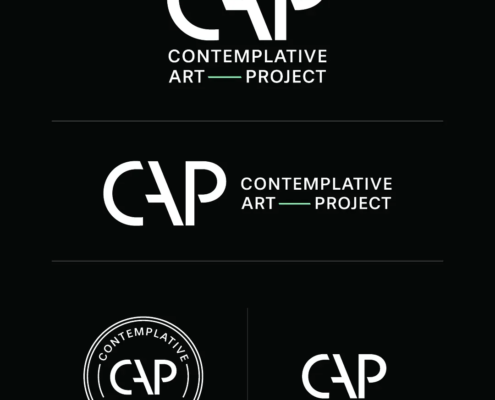 The new logo and branding suite for the Contemplative Art Project, designed by Here Molly Girl