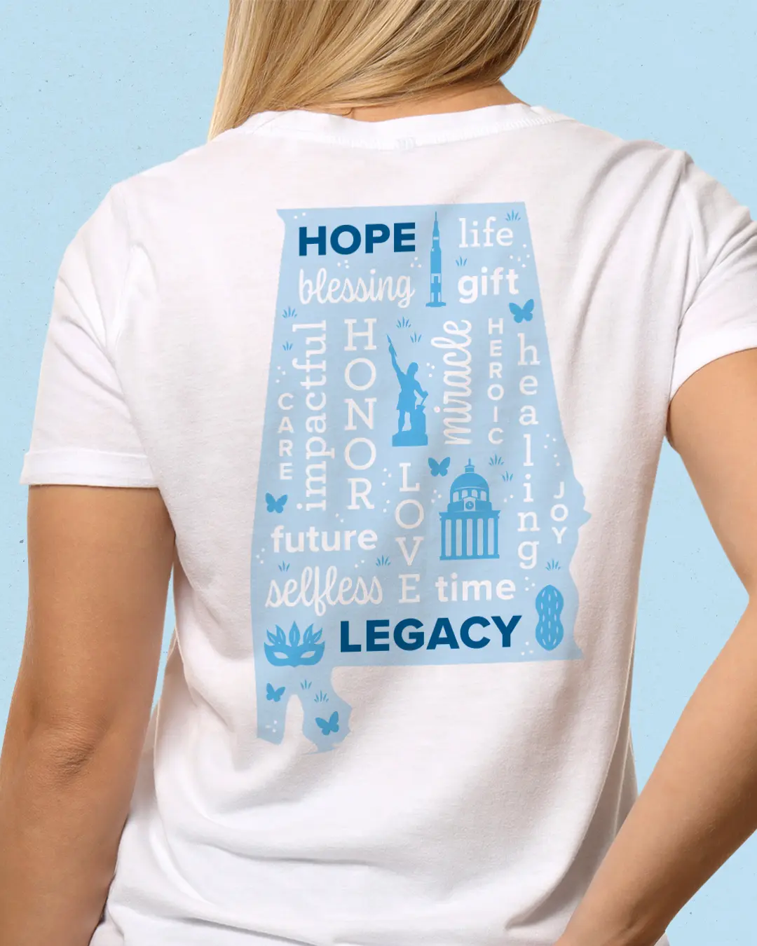 A new poster and t-shirt design for Legacy of Hope, designed by Here Molly Girl