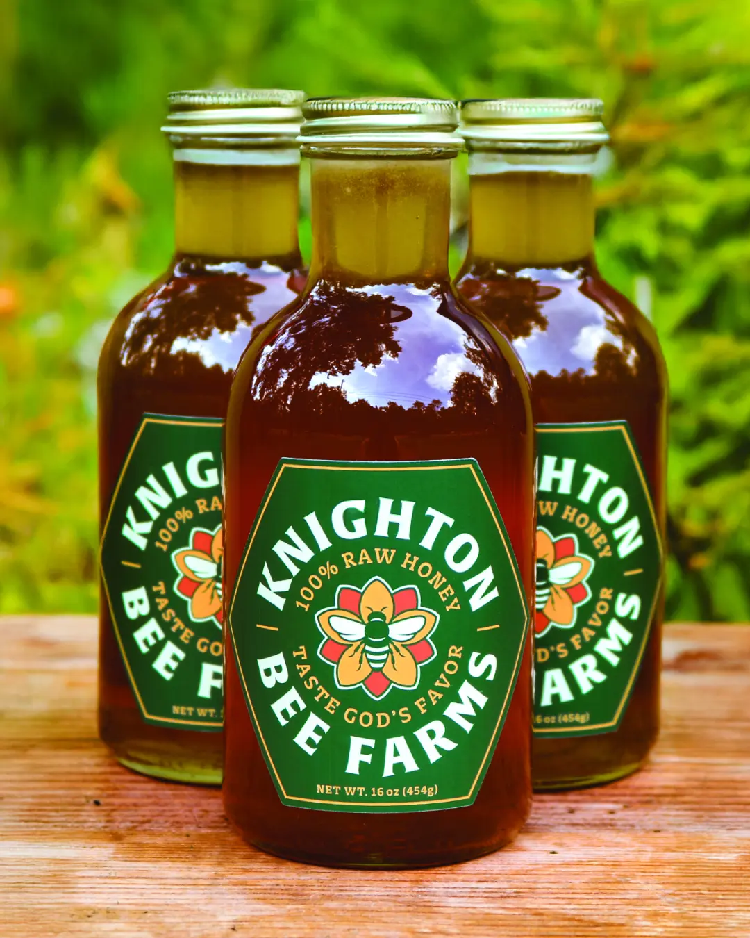 The new logo and branding suite for Knighton Bee Farm, designed by Here Molly Girl