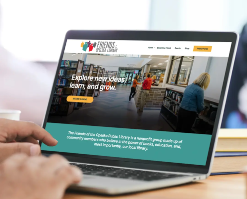 The new Opelika Library Friends, designed, built, and maintained by Here Molly Girl