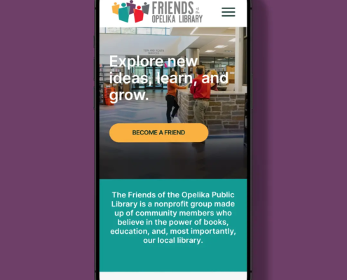 The new Opelika Library Friends, designed, built, and maintained by Here Molly Girl