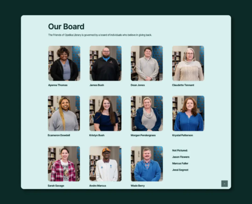 The new Opelika Library Friends, designed, built, and maintained by Here Molly Girl