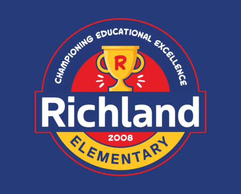 The new logo and branding suite for Richland Elementary School, designed by Here Molly Girl