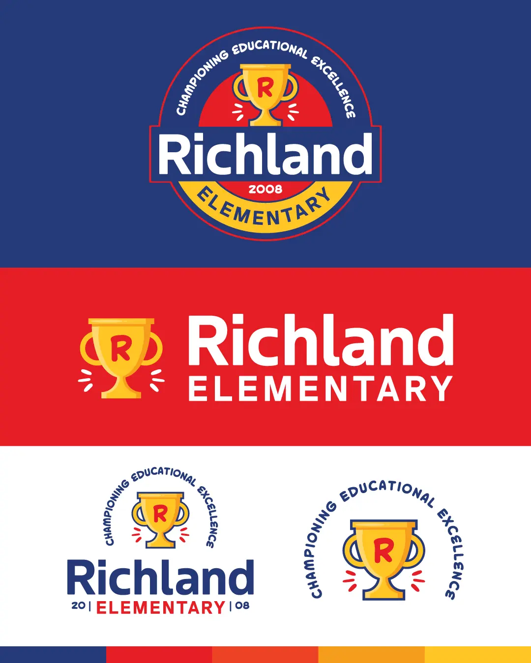The new logo and branding suite for Richland Elementary School, designed by Here Molly Girl