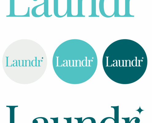 The new logo and branding suite for Laundr, designed by Here Molly Girl