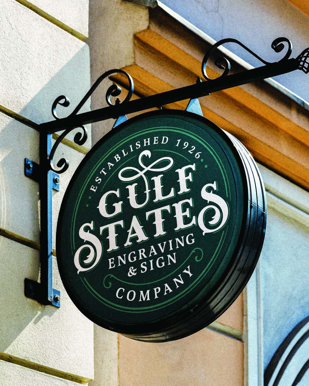 The new logo and branding suite for Gulf States Engraving and Sign Company, designed by Here Molly Girl