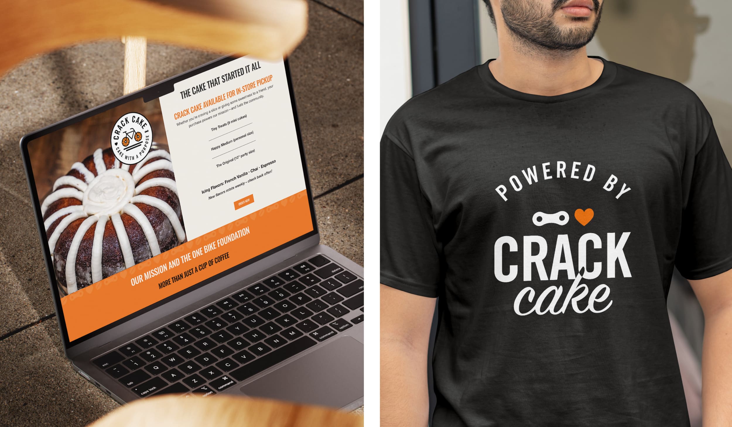 One Bike Coffee's new Crack Logo logo and website, designed and built by Here Molly Girl.