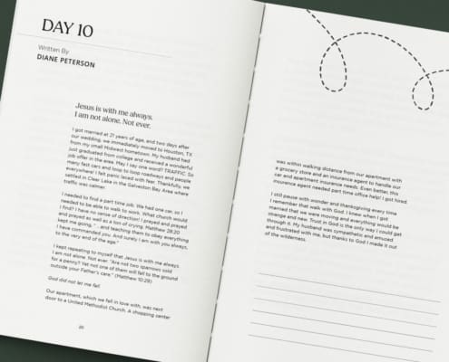 The Foundry Opelika Church's 2025 Advent field guide booklet, designed and printed by Here Molly Girl.