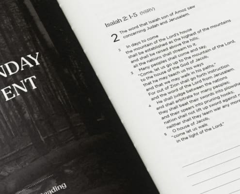 The Foundry Opelika Church's 2025 Advent field guide booklet, designed and printed by Here Molly Girl.