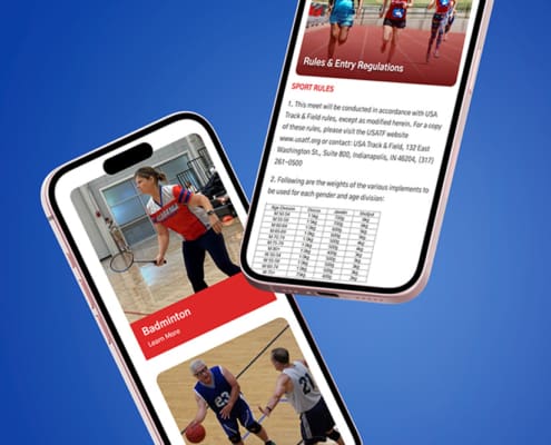 The new Alabama Senior Olympics website, designed, built, and maintained by Here Molly Girl