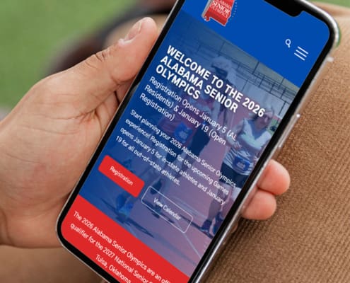 The new Alabama Senior Olympics website, designed, built, and maintained by Here Molly Girl