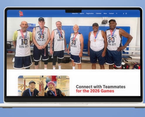 The new Alabama Senior Olympics website, designed, built, and maintained by Here Molly Girl