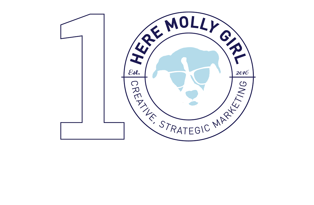The 10th anniversary logo for Here Molly Girl