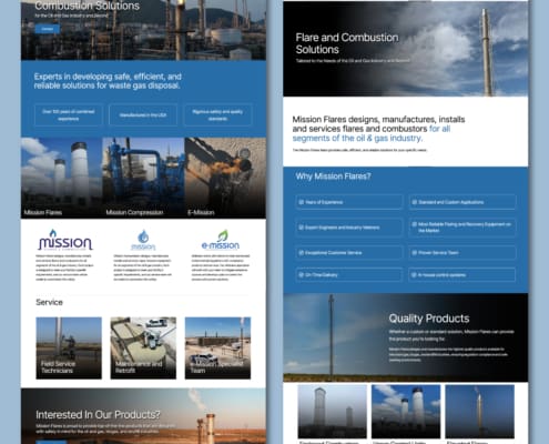 The new Mission Companies website designed, built, and managed by Here Molly Girl.